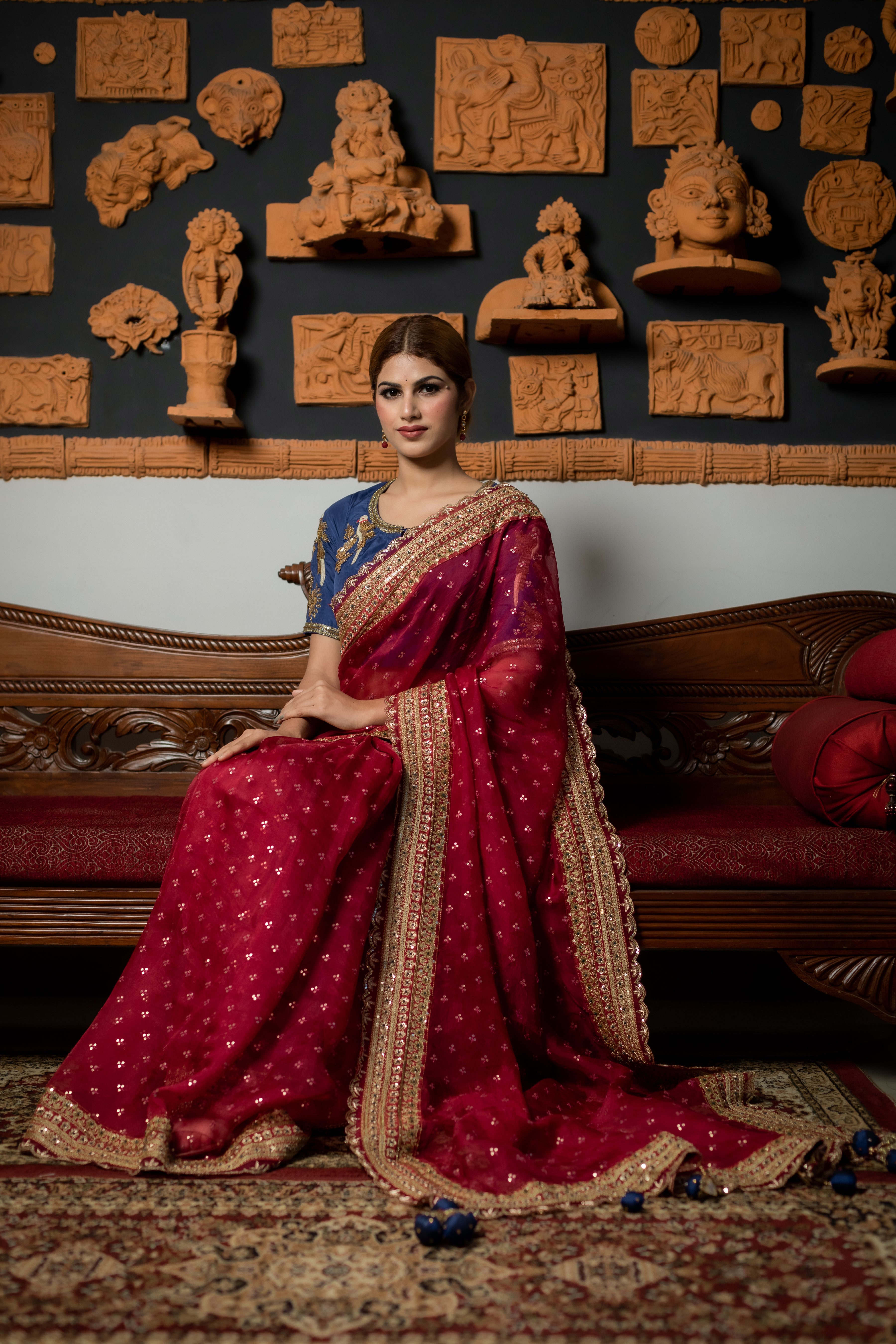 Party-wear-Cherry-Pink-color-saree