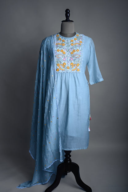 Emaya Hand Embroidered Kurti Set