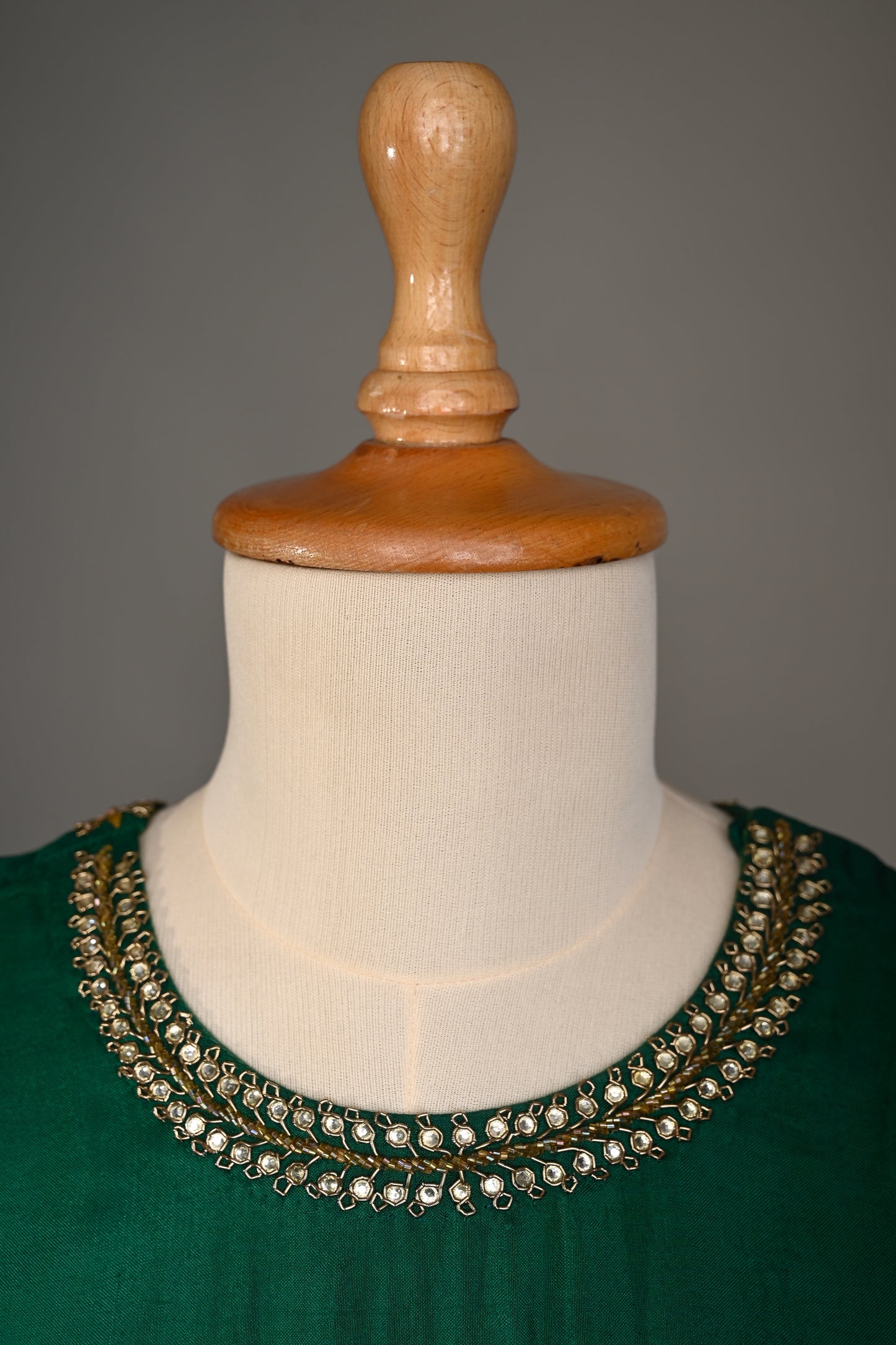 Emerald Green Kundan Embroidered kurti set